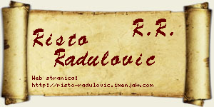 Risto Radulović vizit kartica